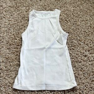 Abercrombie Women's White Ribbed Tank Top